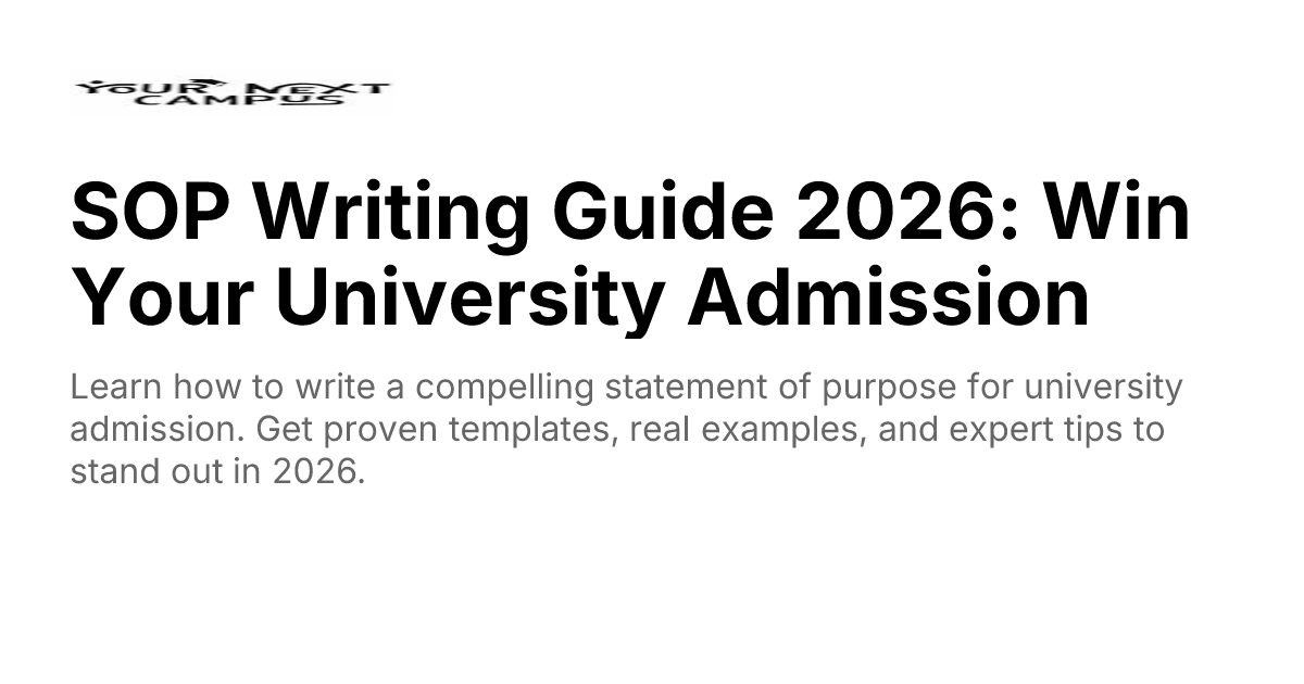 SOP Writing Guide 2026: Win Your University Admission